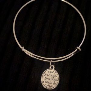 Silver Expandable Bracelet with Charm